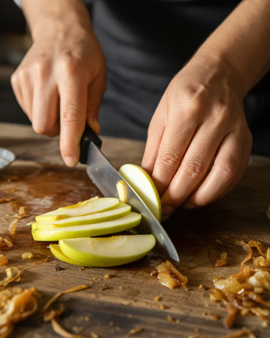 Pear Apple Cheddar Caramelized Onion Grilled Cheese Bagel Sandwich
