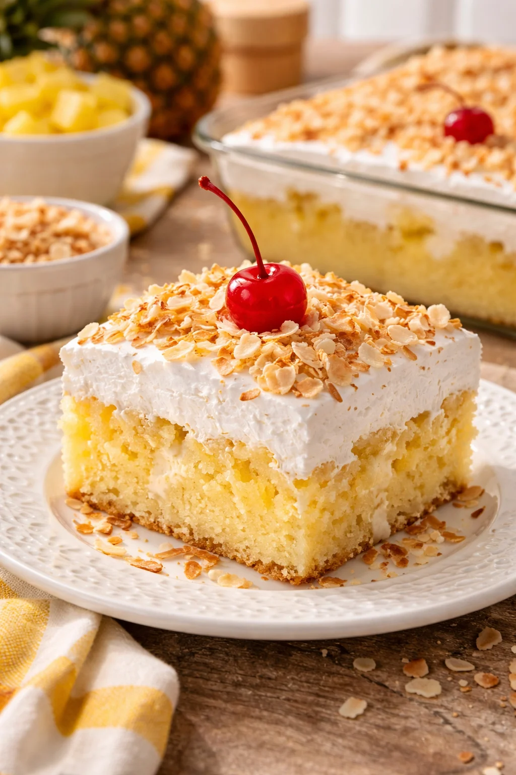 Piña Colada Poke Cake