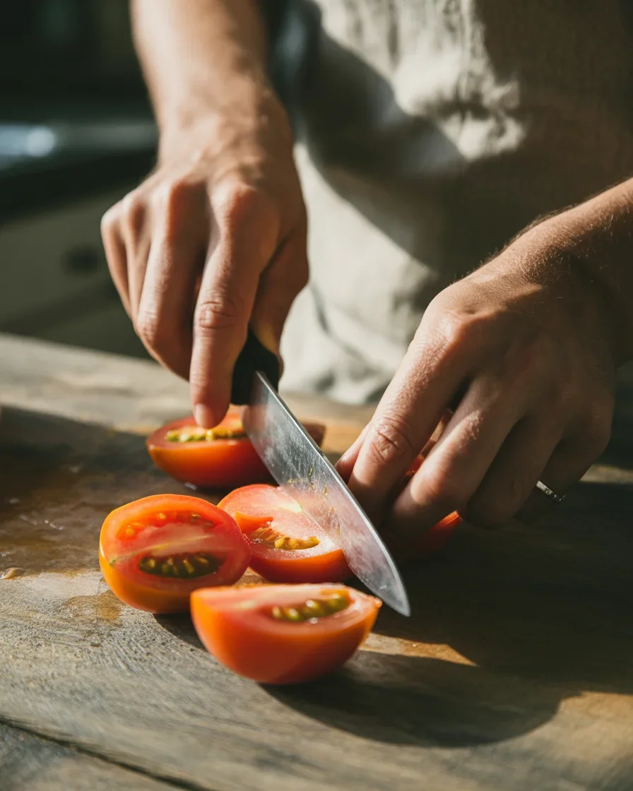 Refreshing Heirloom Tomato Salad with Kalamata Olives & Basil Bliss