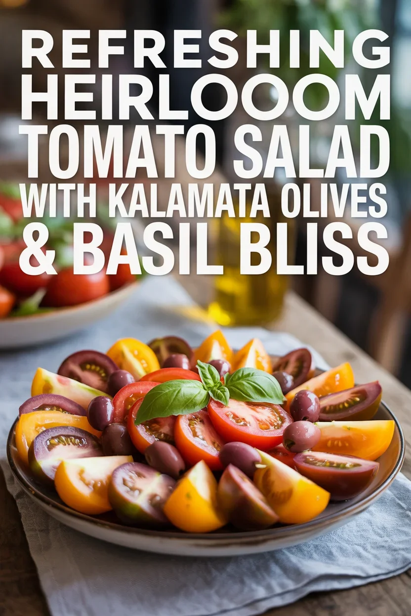 Heirloom Tomato Salad (With Kalamata Olives & Fresh Basil)