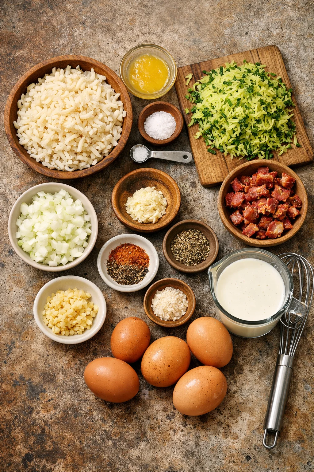 Zucchini Quiche with Bacon and Hash Brown Crust