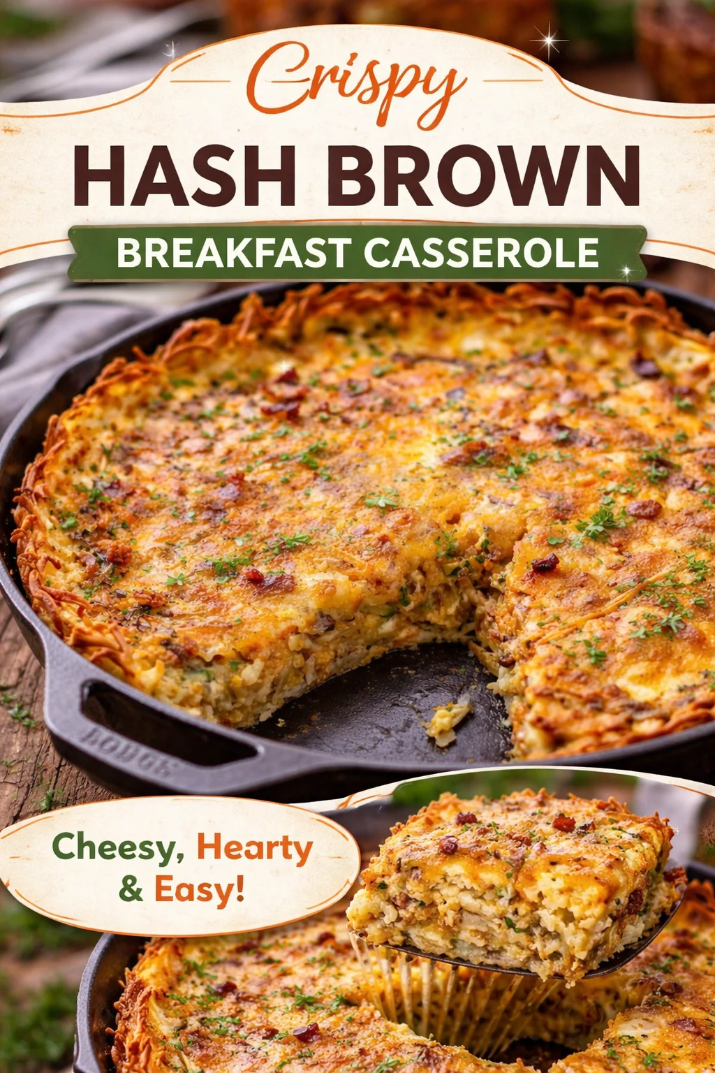 Zucchini Quiche with Bacon and Hash Brown Crust