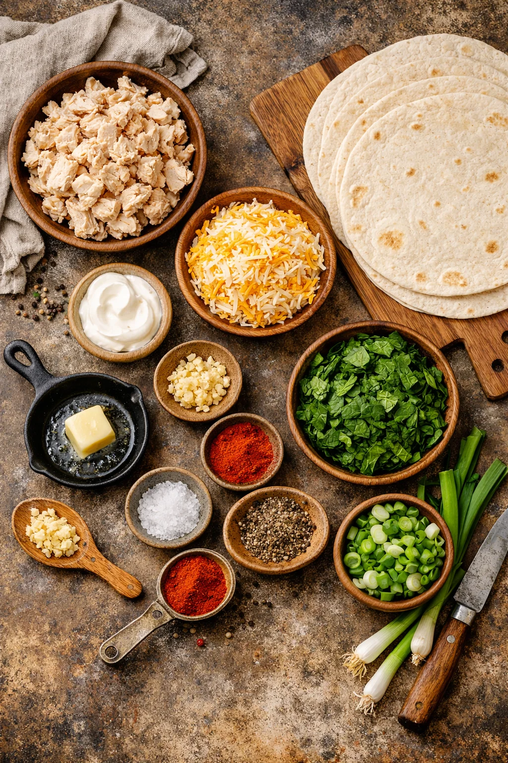 Cheesy Garlic Chicken Wraps