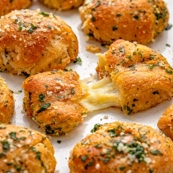 Cheesy garlic rolls filled with mozzarella, garlic butter, and baked to perfection.