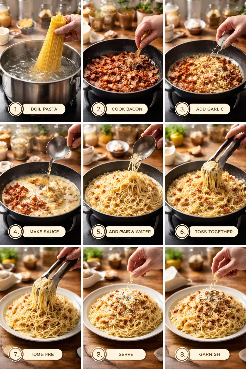 Creamy Bacon Spaghetti