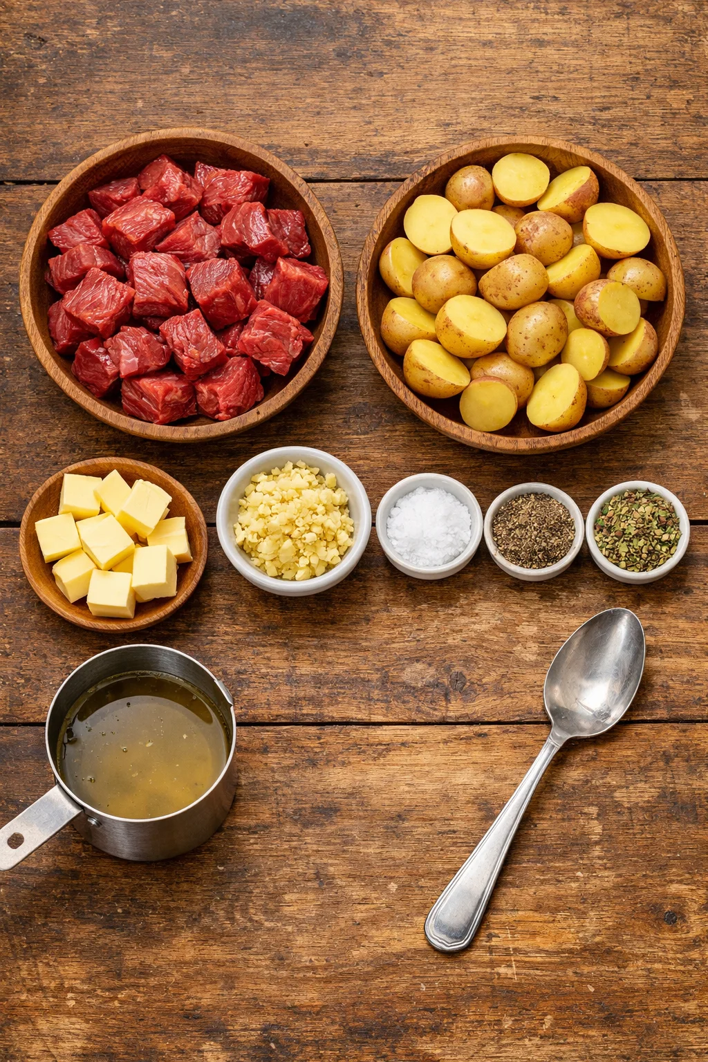 Crockpot Garlic Butter Beef Bites & Potatoes