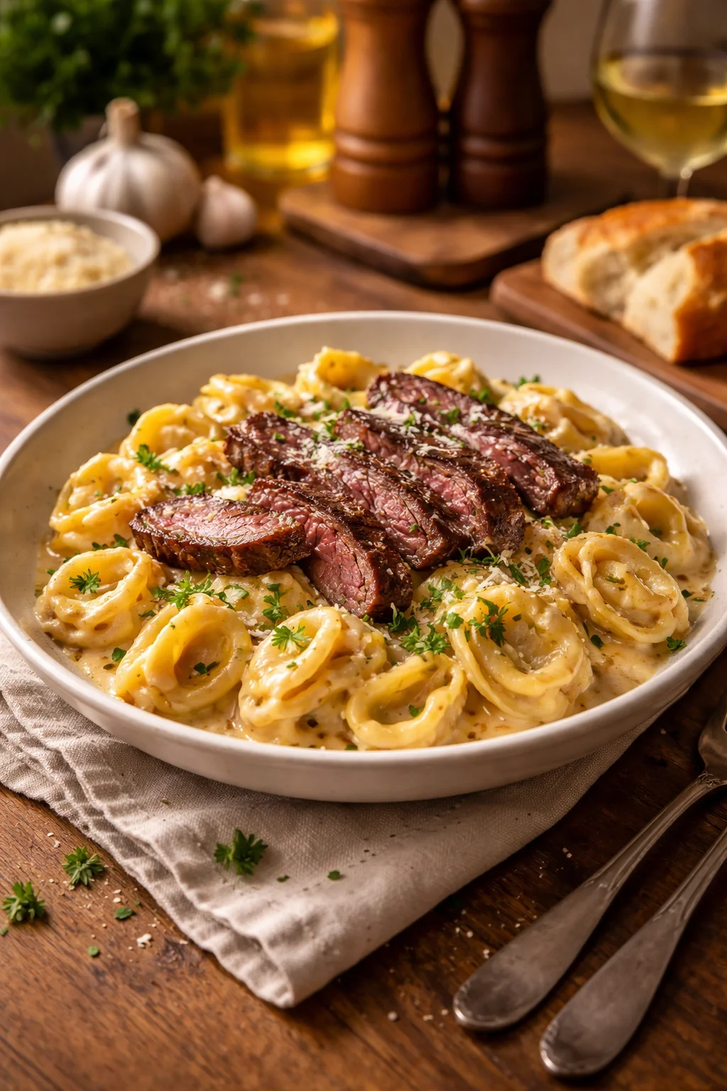 Garlic Steak Tortellini