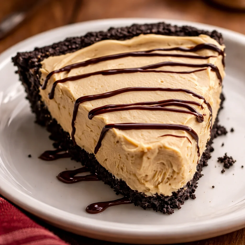 Delicious Nanny's Peanut Butter Cream Pie with creamy filling and whipped topping.
