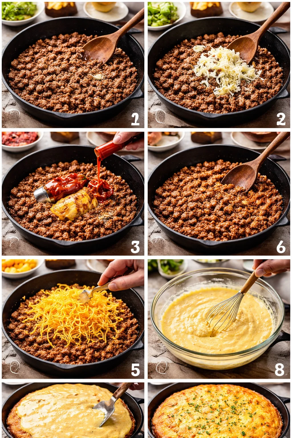 One Skillet Sloppy Joe Cornbread Casserole