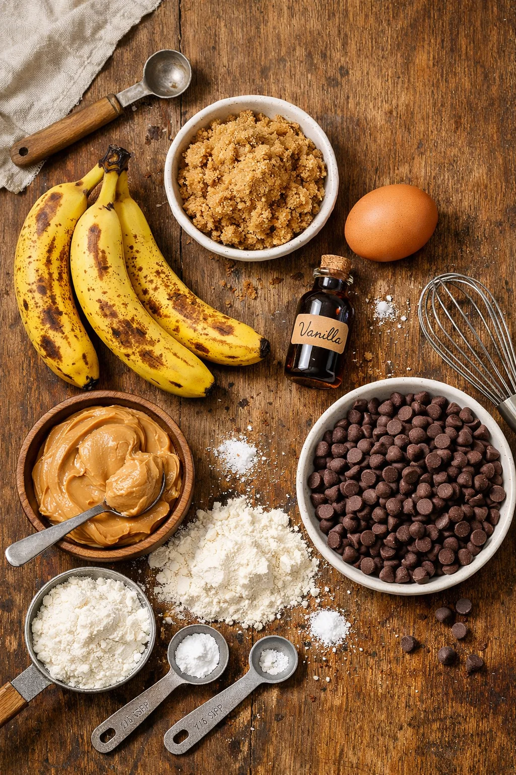 Peanut Butter Banana Chocolate Chip Cookies