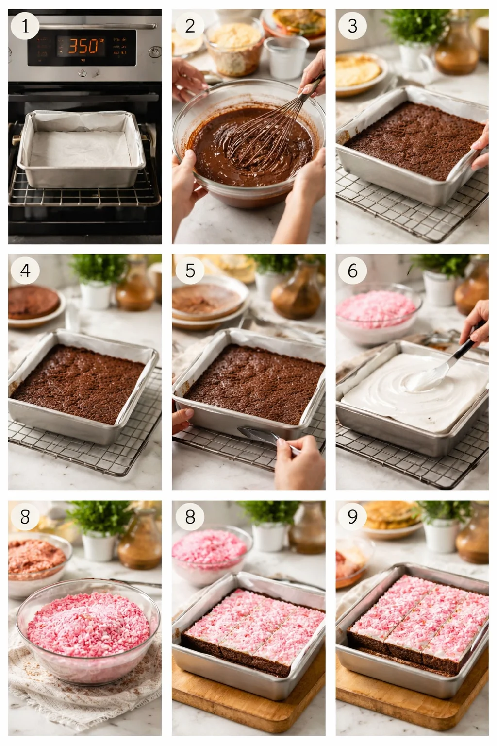 Sno Ball Brownies (Marshmallow Pink Coconut Brownies)