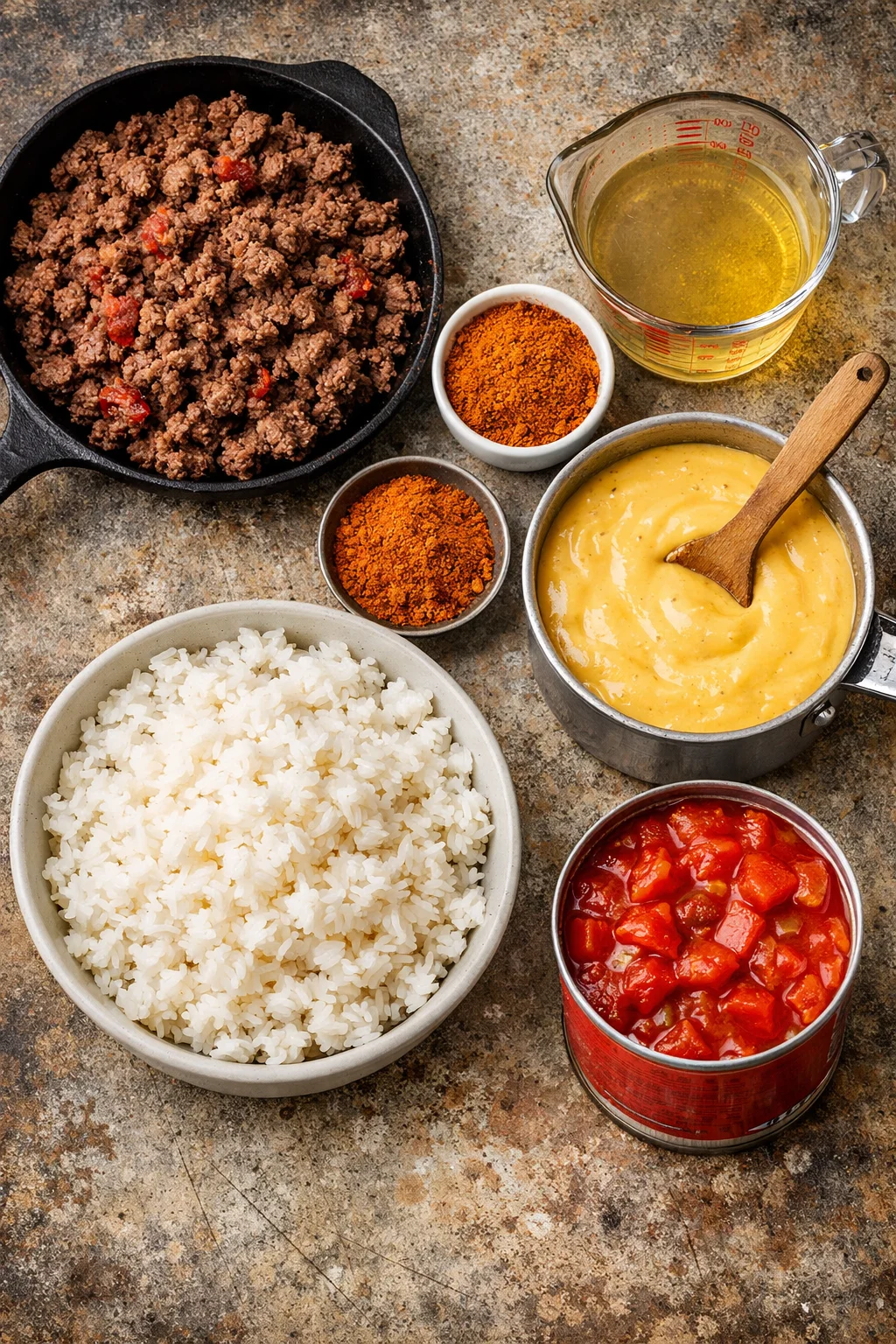 Taco Rice with Queso