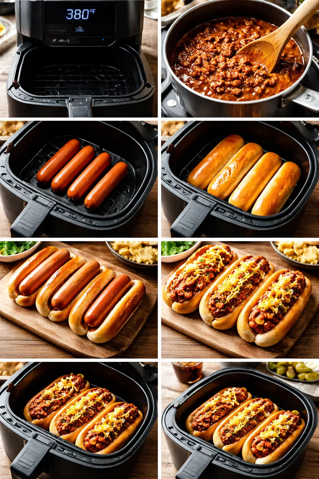 Air Fryer Chili Dogs