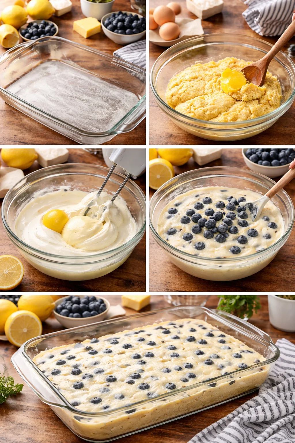 Blueberry Lemon Gooey Butter Cake