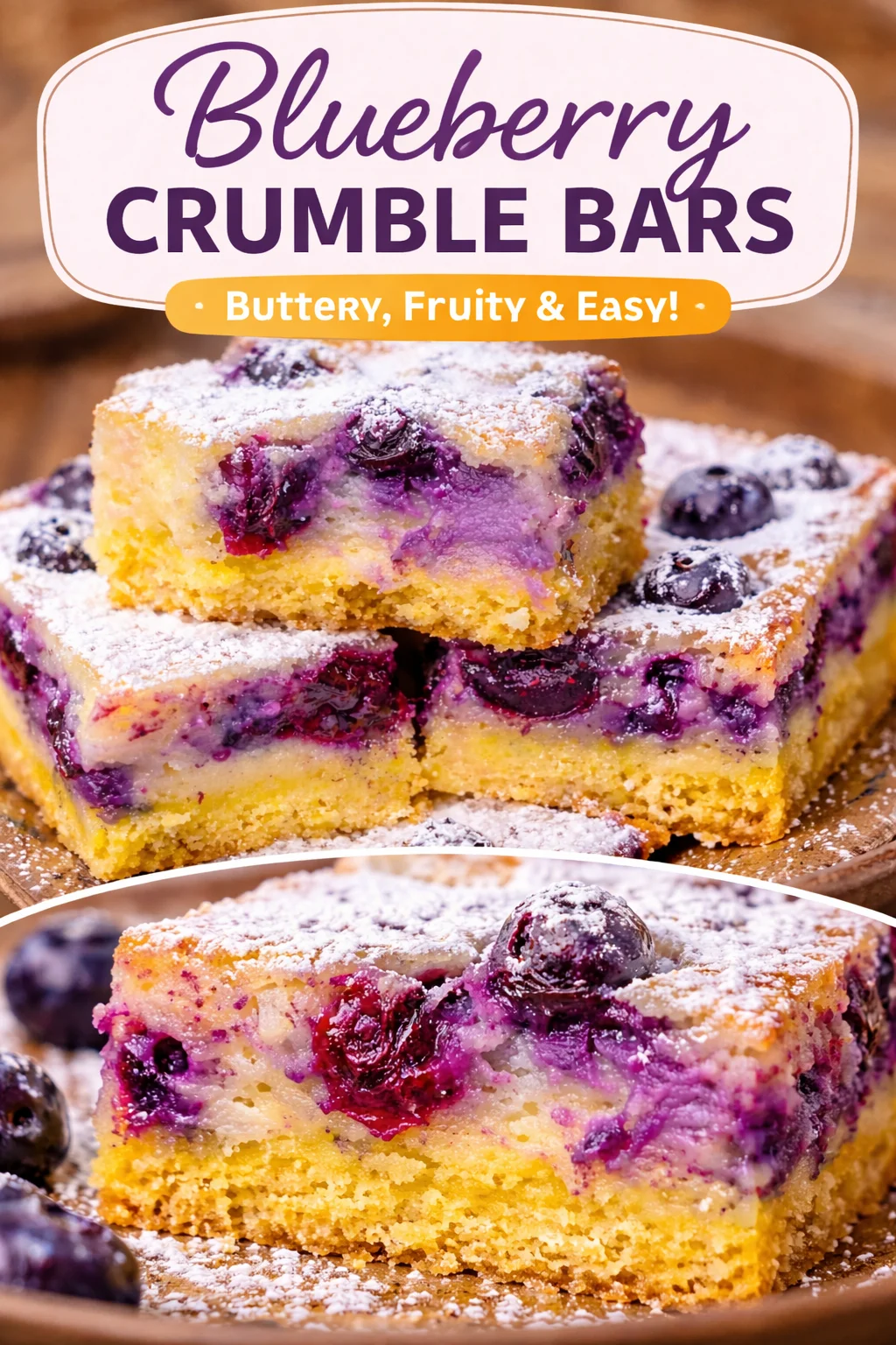 Blueberry Lemon Gooey Butter Cake