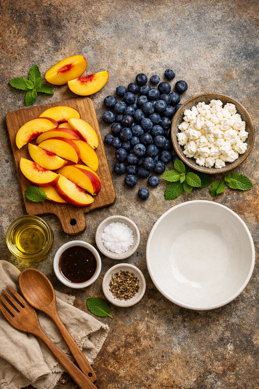 Blueberry Peach Feta Salad