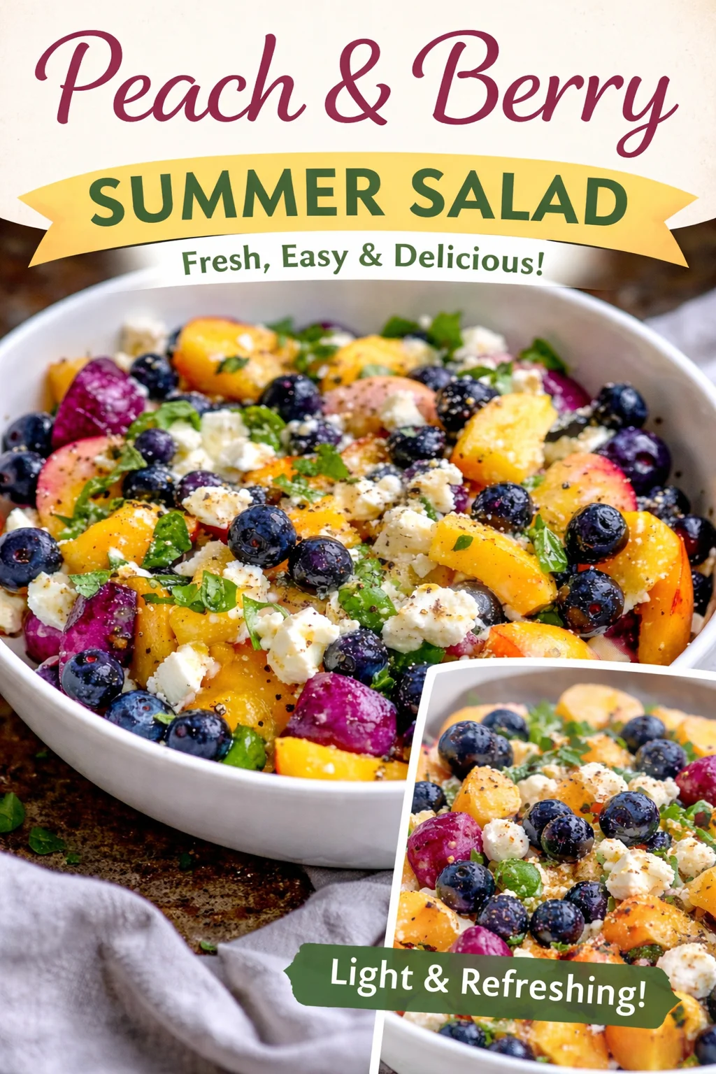 Blueberry Peach Feta Salad
