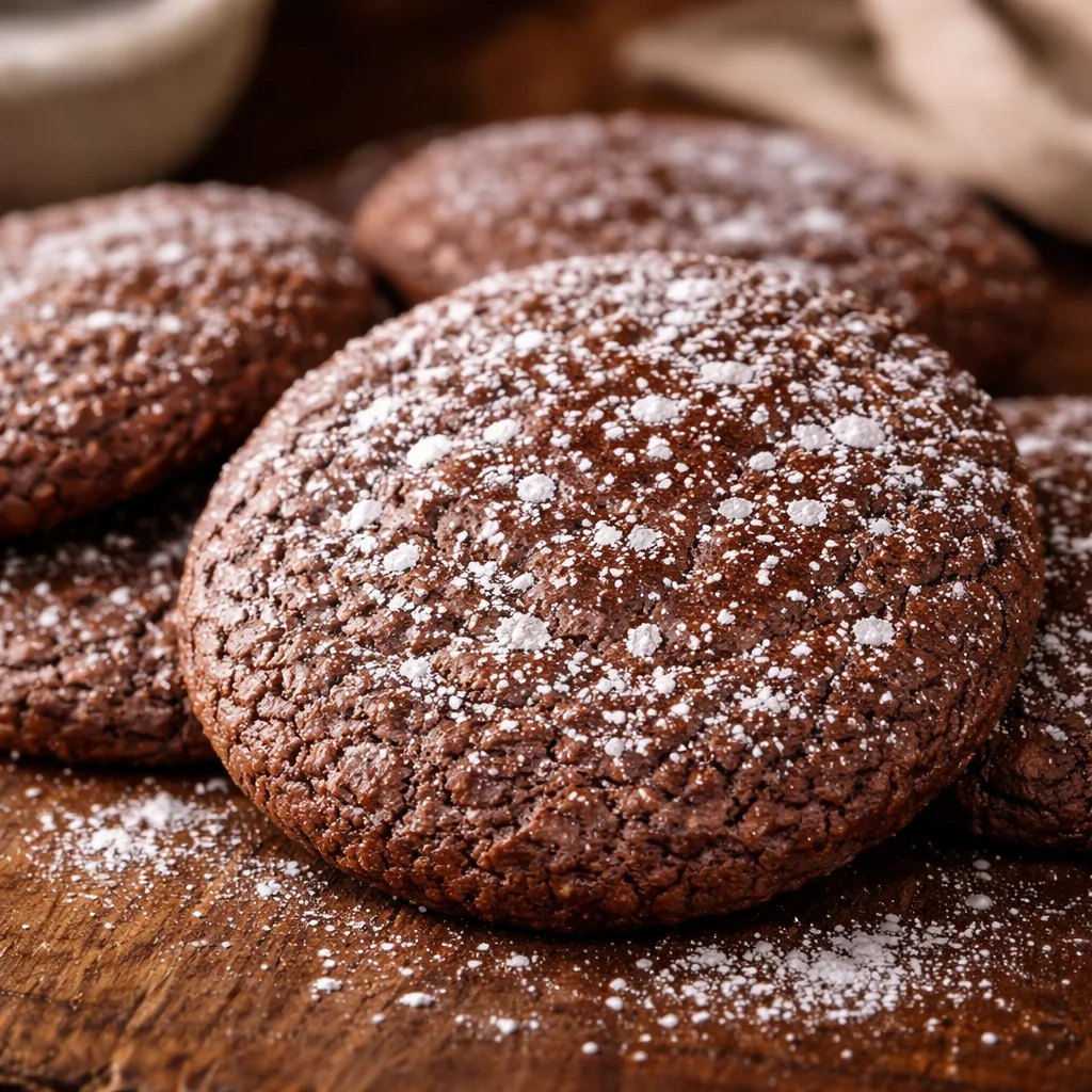 Delicious brownie cookies with a chewy texture and crinkly top, perfect for chocolate cravings.