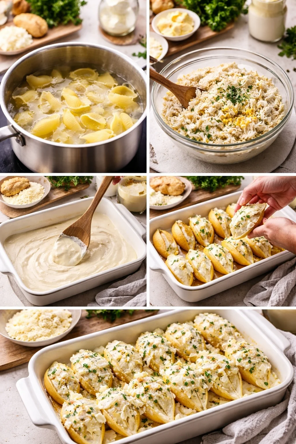 Chicken Alfredo Stuffed Shells
