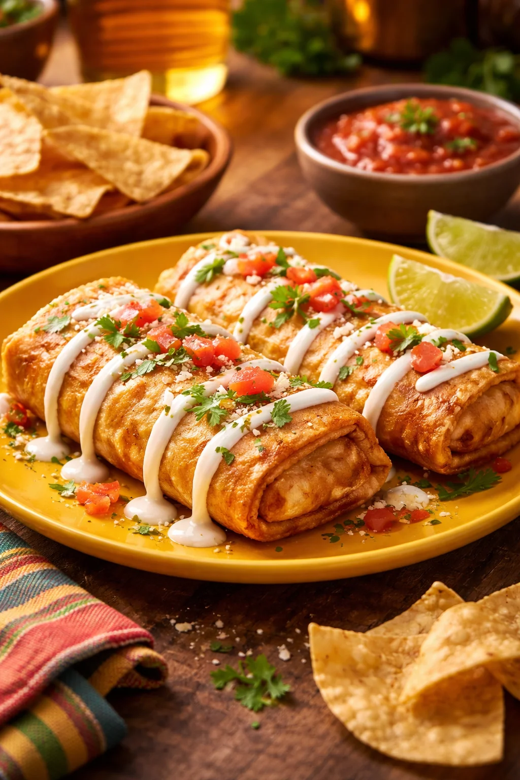 Chicken chimichangas