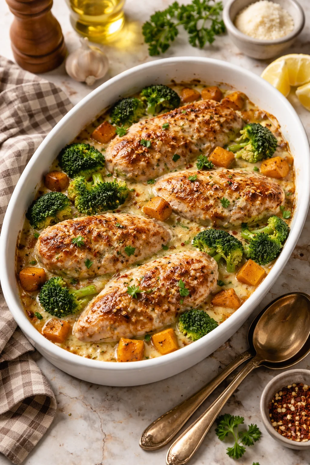 Creamy Garlic Baked Chicken