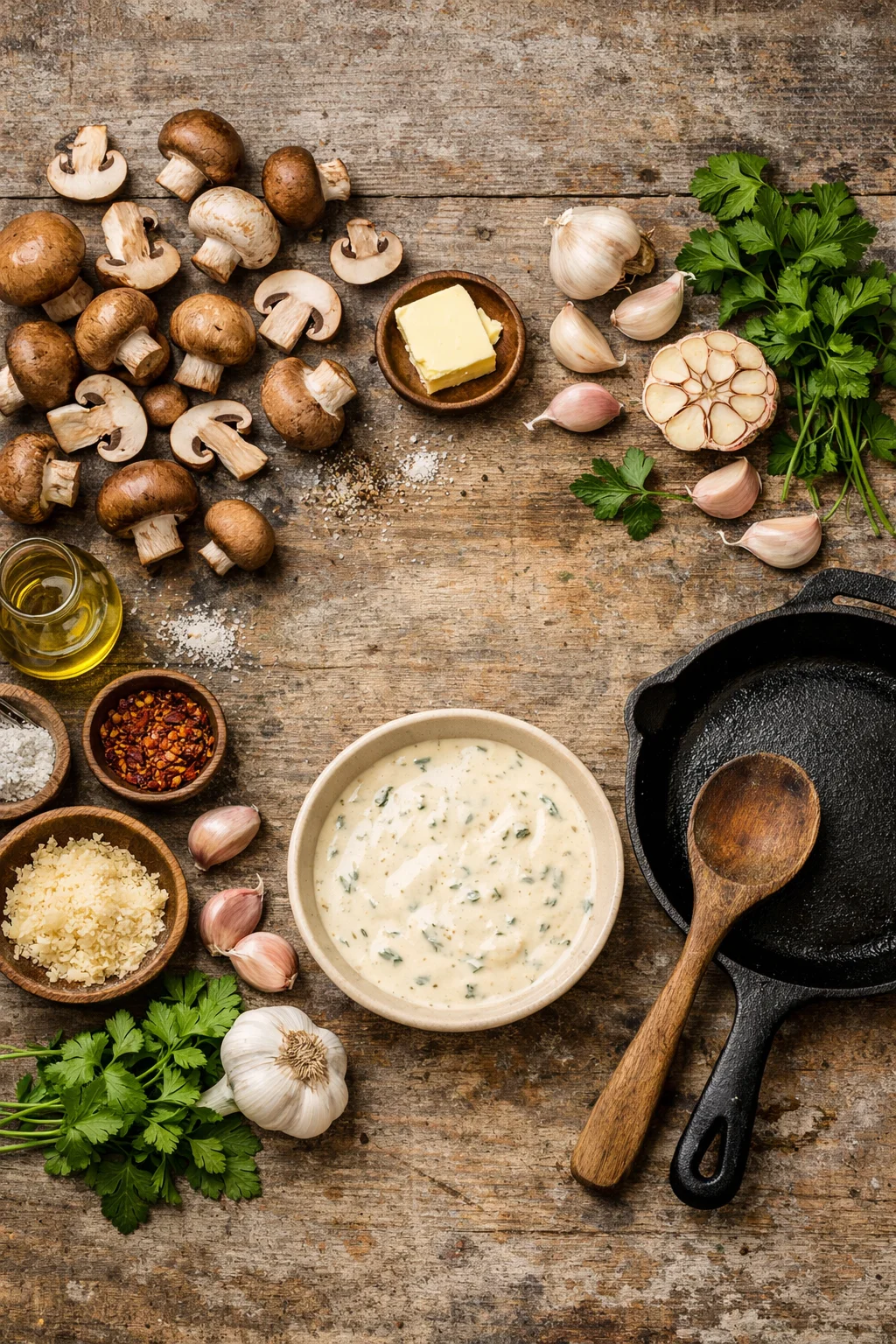 Creamy Garlic Butter Tuscan Mushrooms