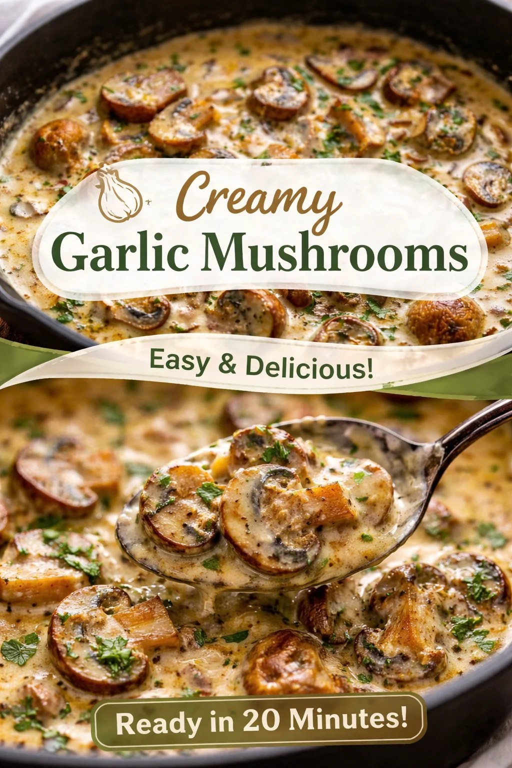 Creamy Garlic Butter Tuscan Mushrooms