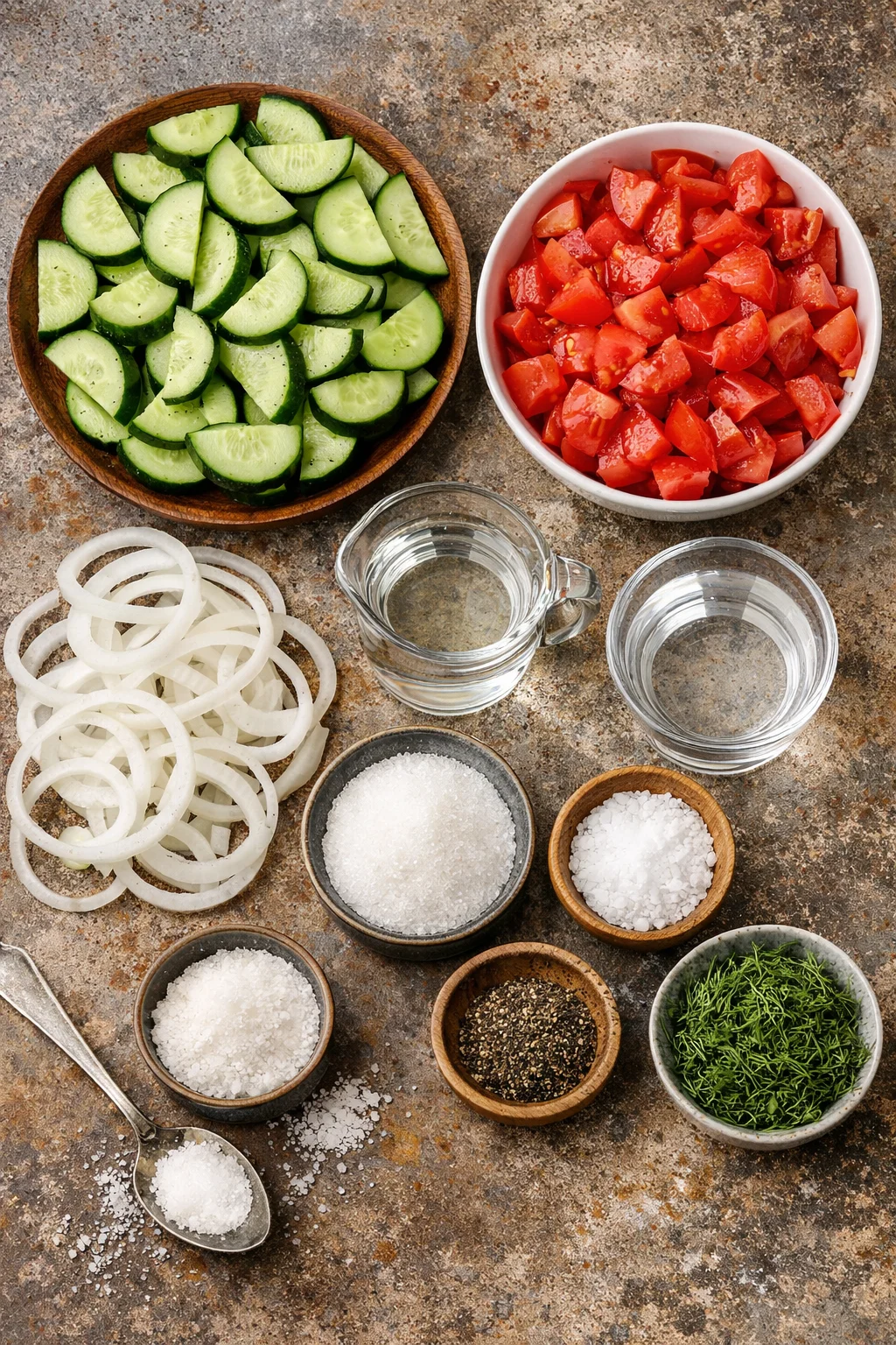 Marinated Cucumbers, Onions, and Tomatoes