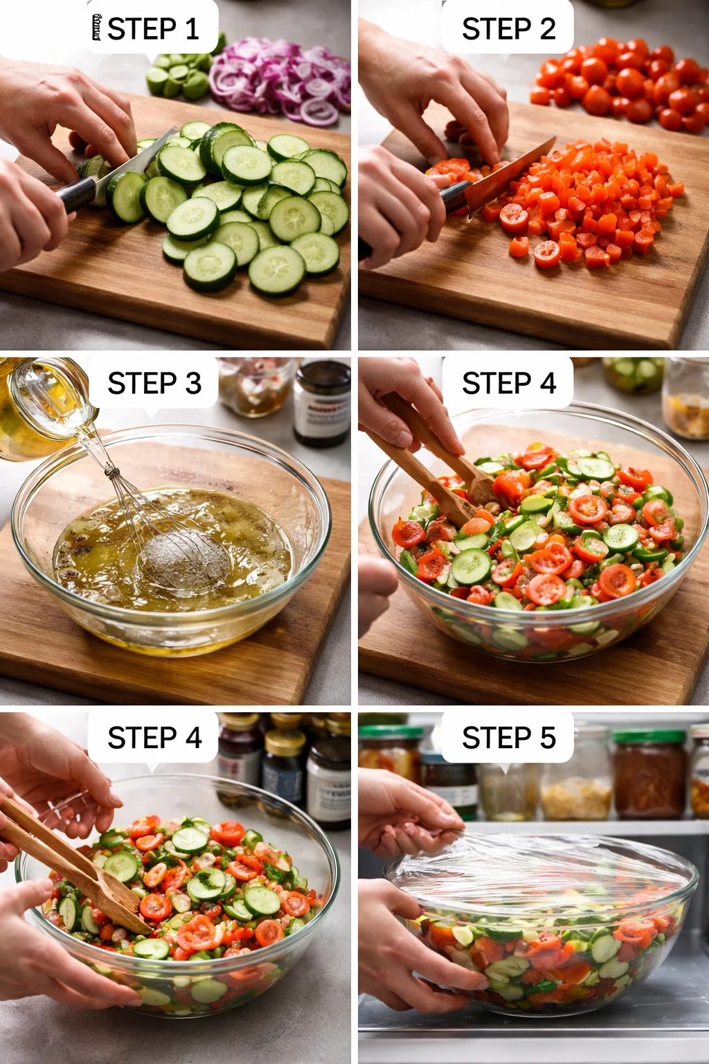 Marinated Cucumbers, Onions, and Tomatoes