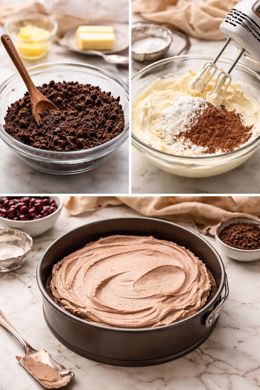 NO-BAKE CHOCOLATE CHERRY CHEESECAKE