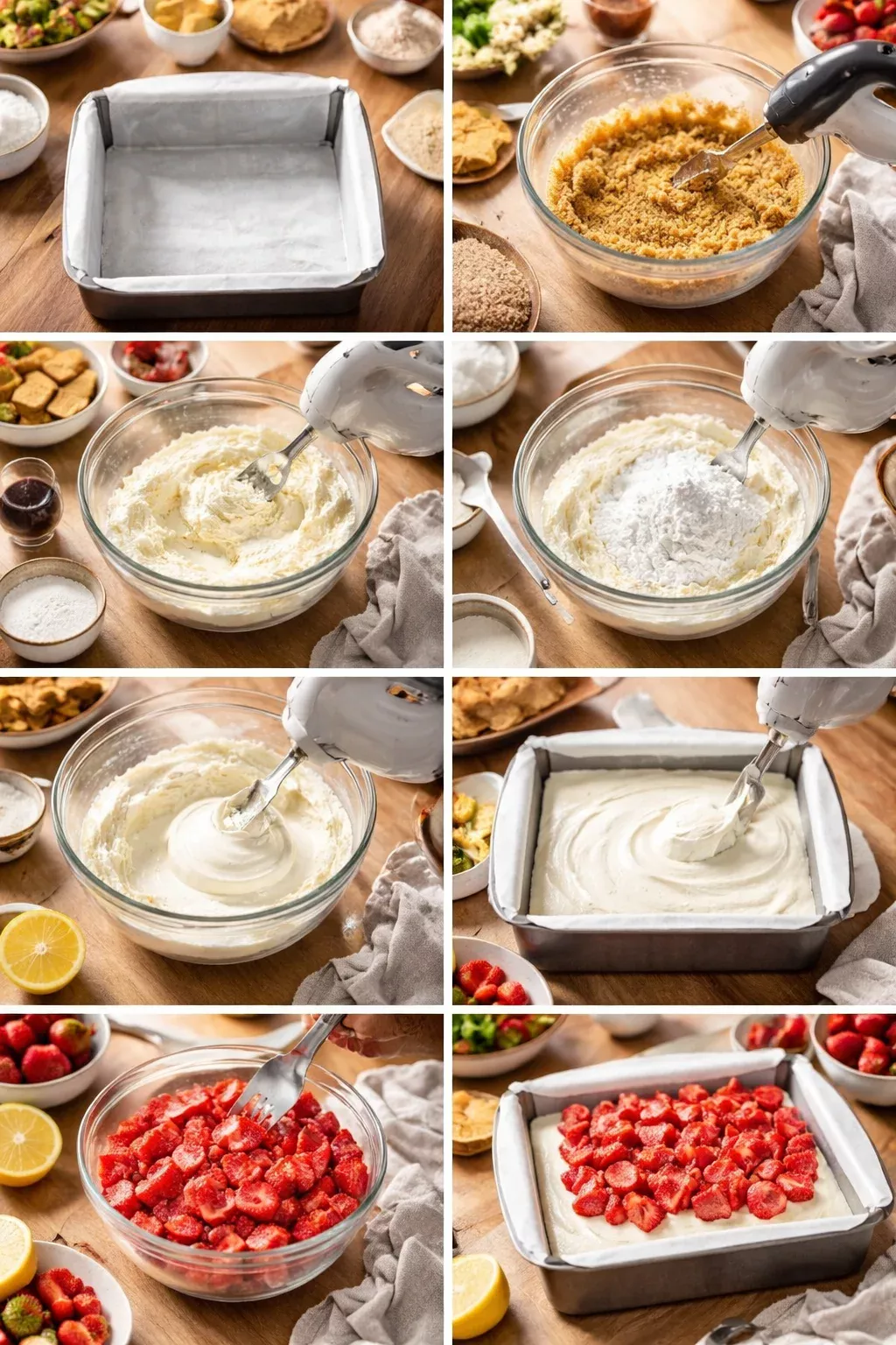 No-Bake Strawberry Cheesecake Bars