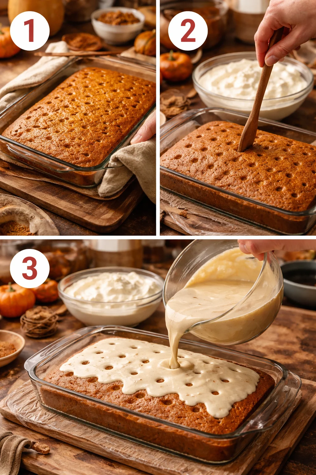 Pumpkin Spice Poke Cake