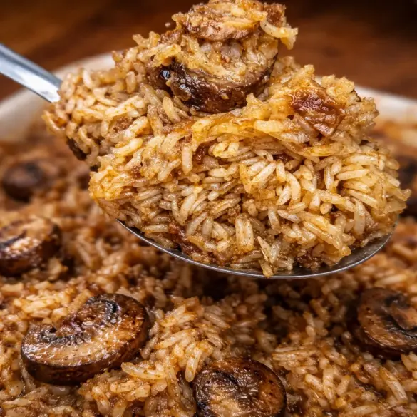 Baked Stick of Butter Rice with French Onion Soup, beef broth, and butter.