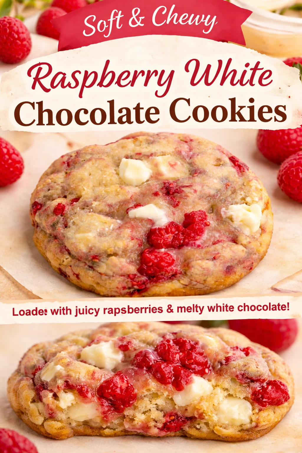 White Chocolate Raspberry Cookies