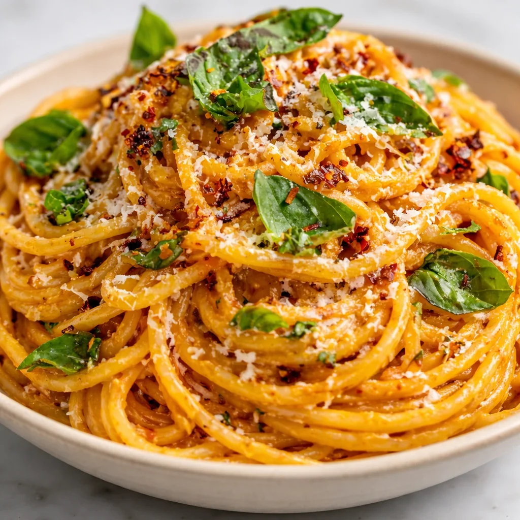 Delicious 30 Minutes Creamy Garlic Tomato Pasta topped with fresh herbs