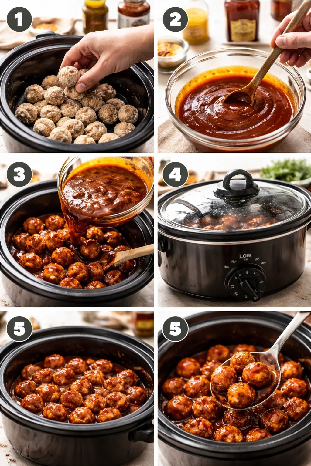 4-Ingredient Honey BBQ Crockpot Meatballs