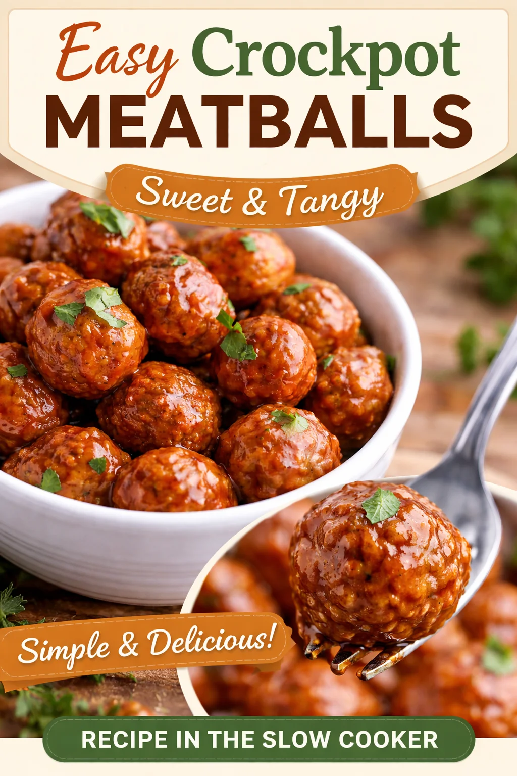 4-Ingredient Honey BBQ Crockpot Meatballs