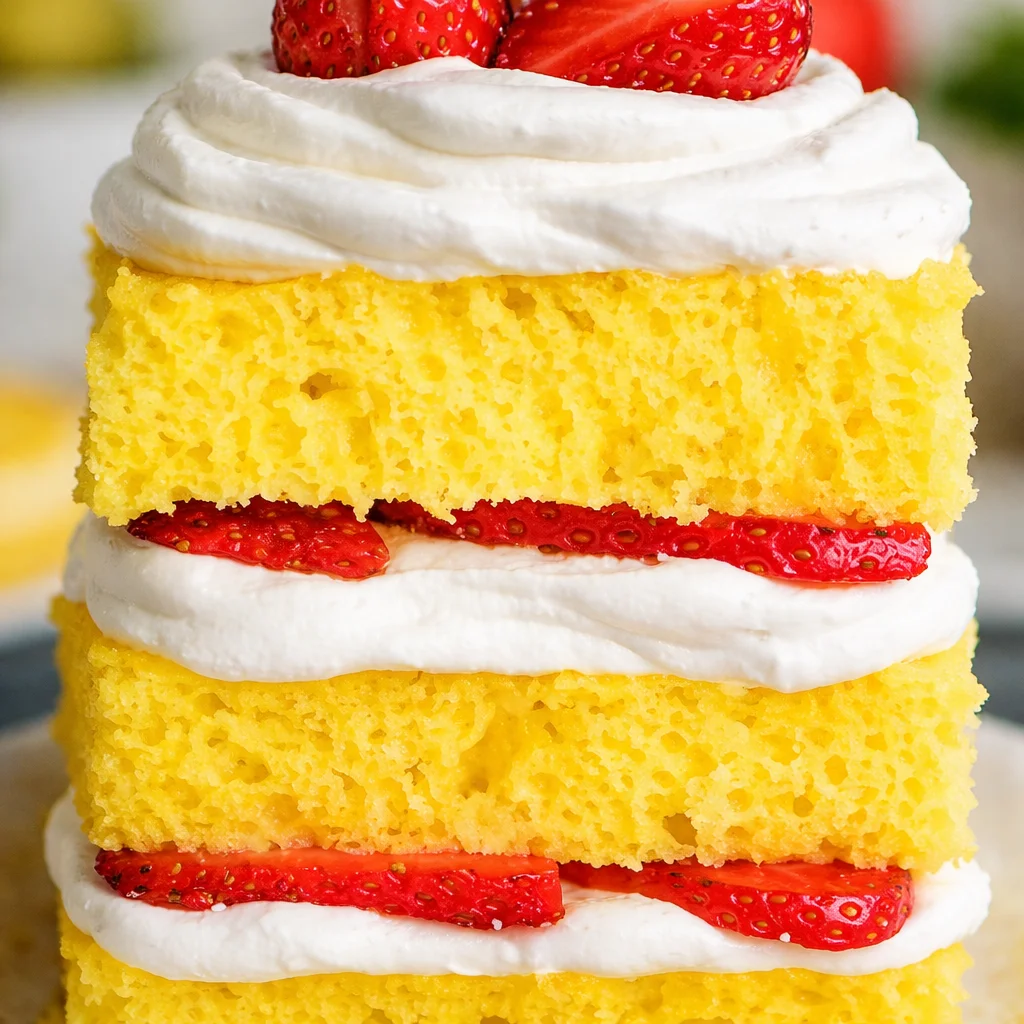 Moist and flavorful 4 Ingredient Lemon Cake with a vibrant lemon glaze.
