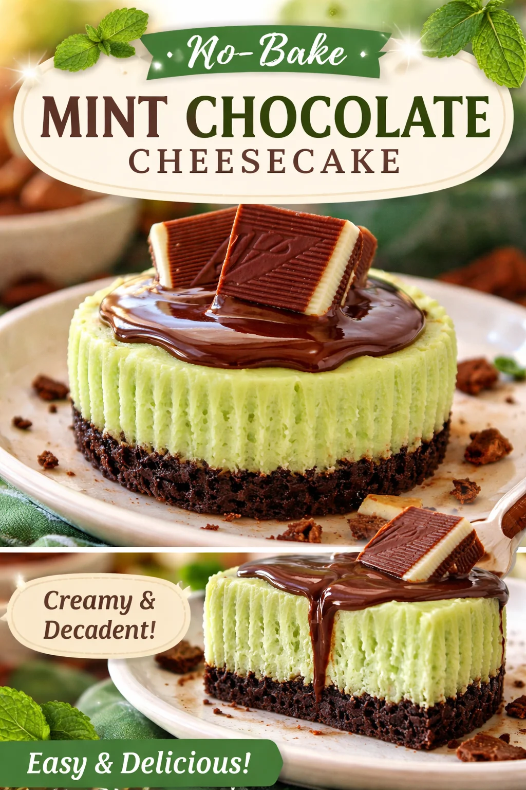 Andes Mint Cheesecakes