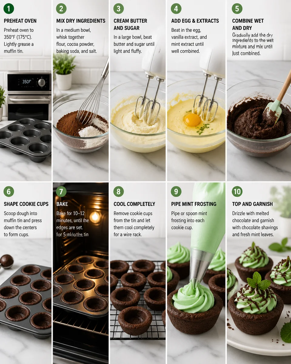 Chocolate Mint Cookie Cups