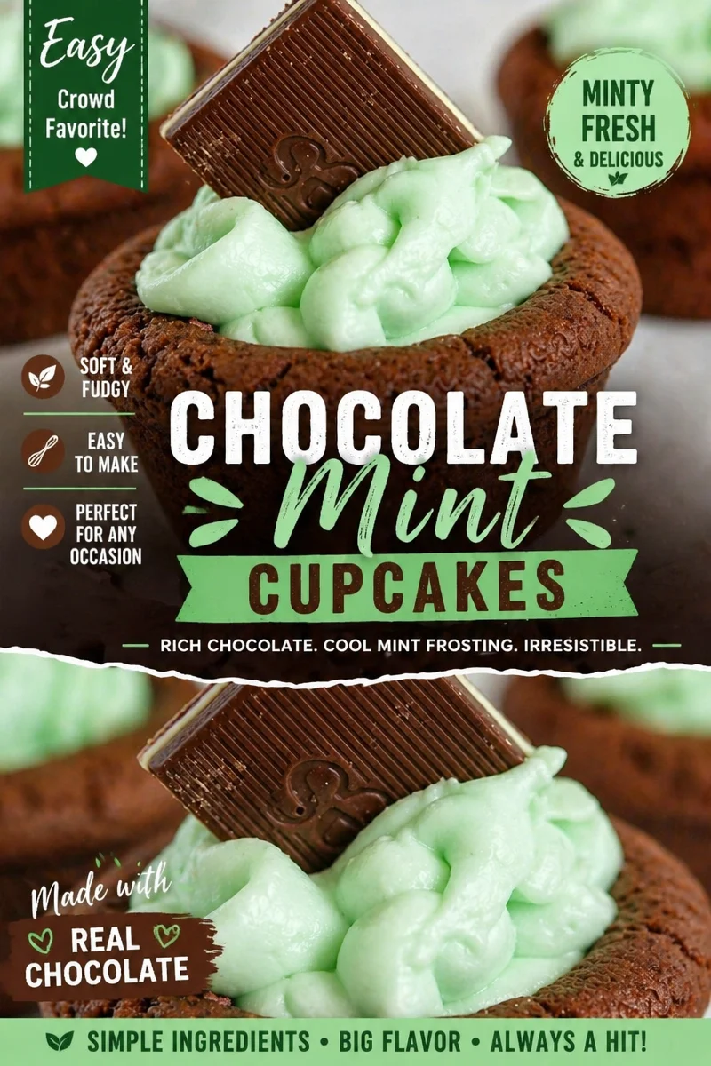 Chocolate Mint Cookie Cups