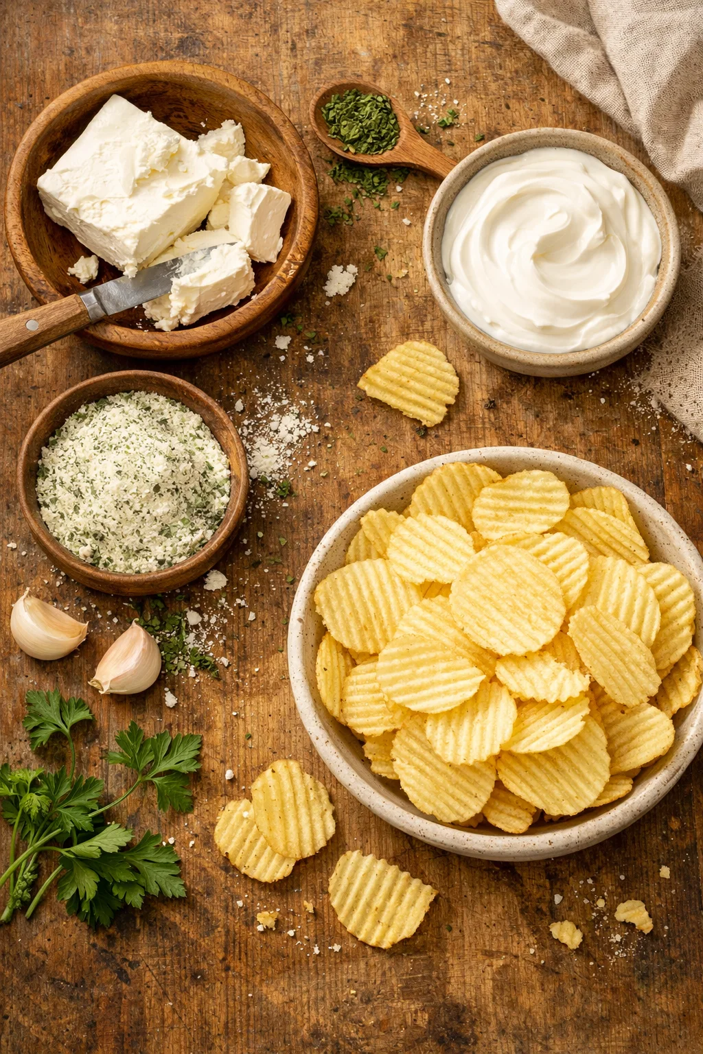 Creamy Herb and Garlic Chip Dip