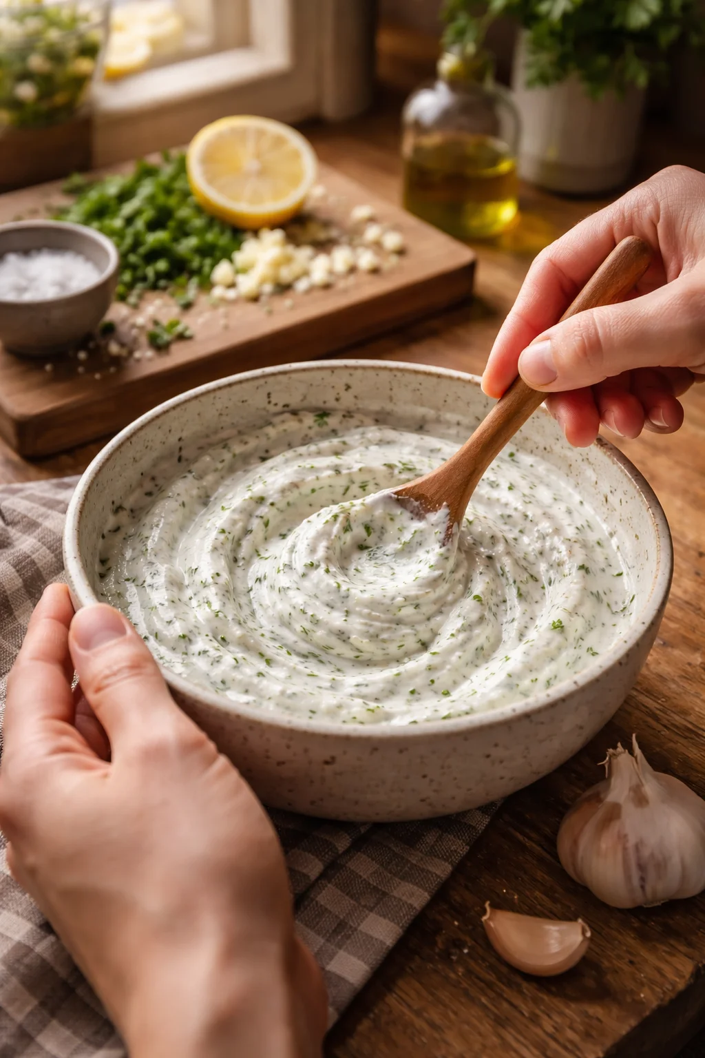 Creamy Herb and Garlic Chip Dip