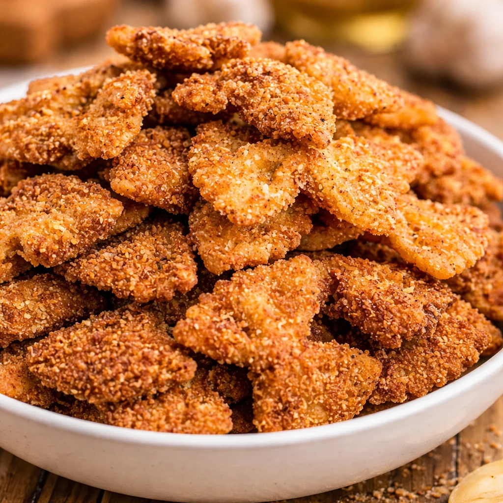 Crispy fried pasta served as a delicious snack or appetizer.