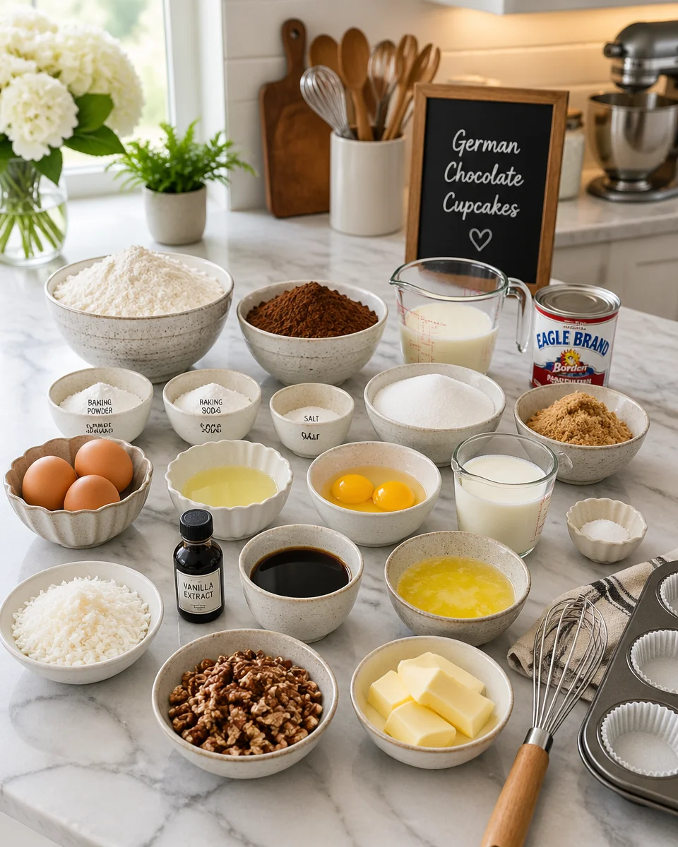 GERMAN CHOCOLATE CUPCAKES