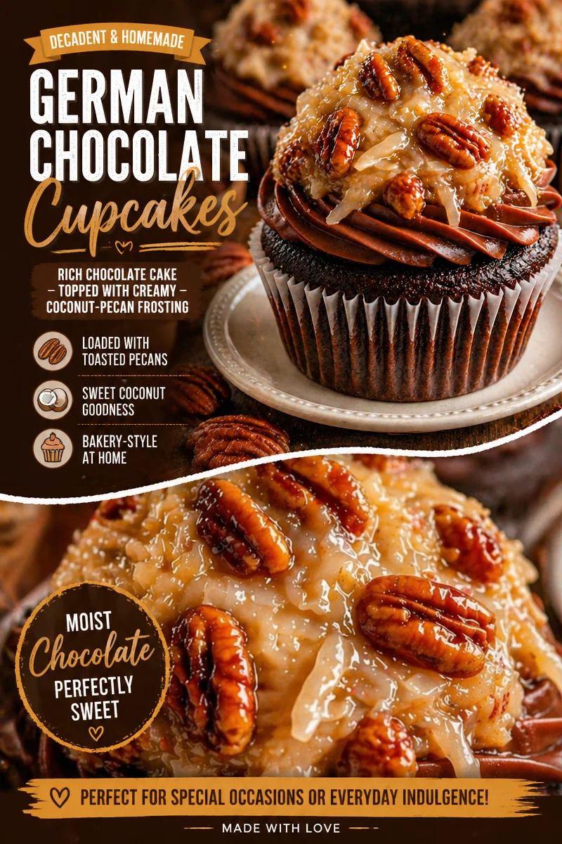 GERMAN CHOCOLATE CUPCAKES