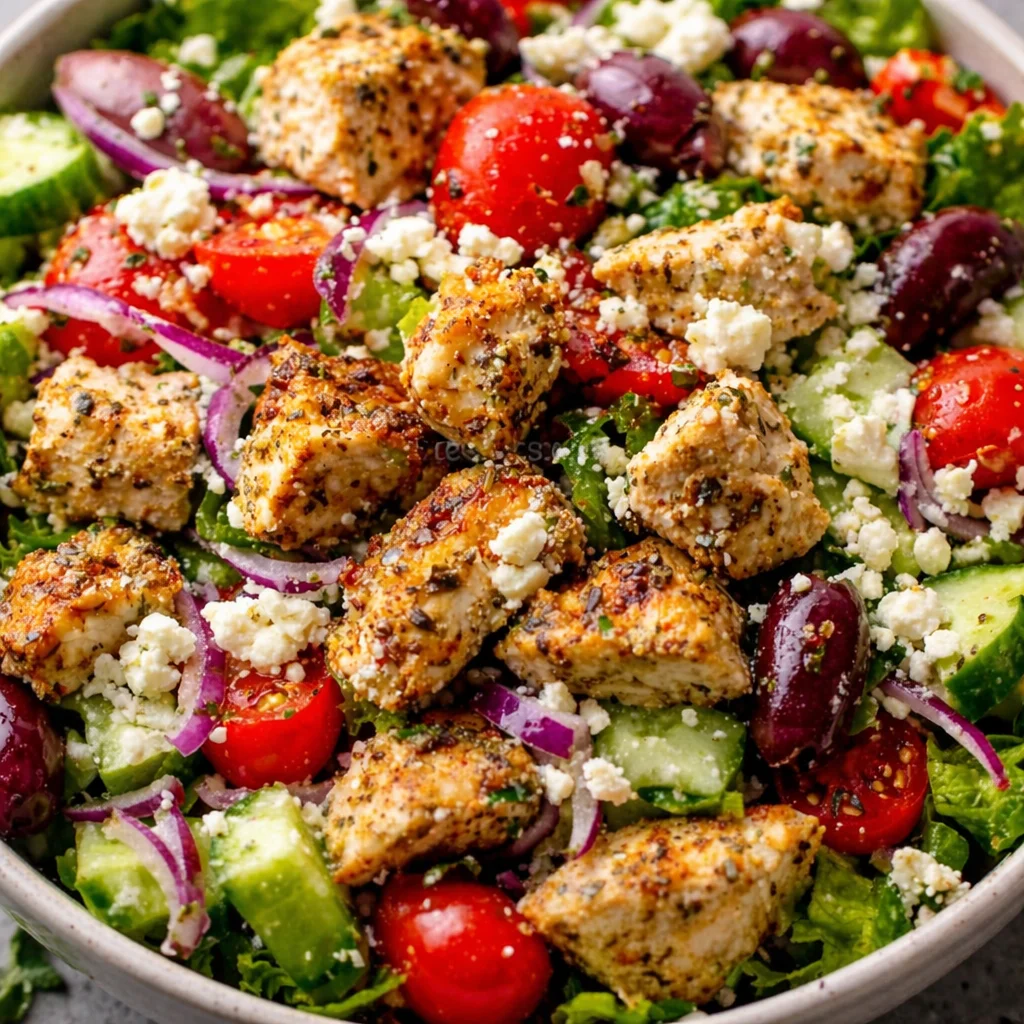 Delicious Greek Cucumber Salad with tomatoes, cucumbers, and feta cheese in a serving bowl.