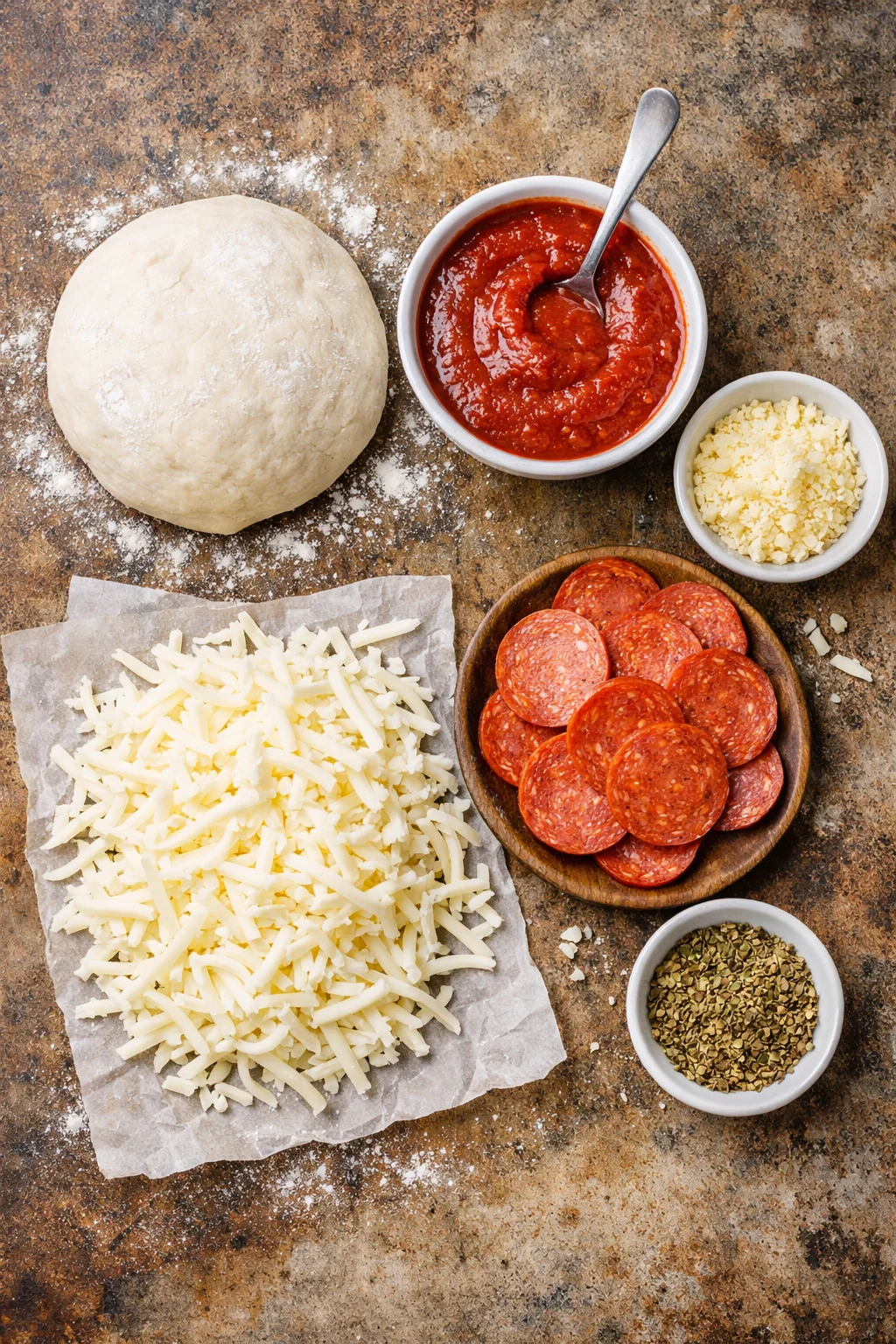 homemade pepperoni pizza