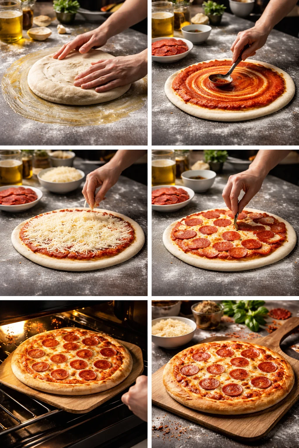 homemade pepperoni pizza