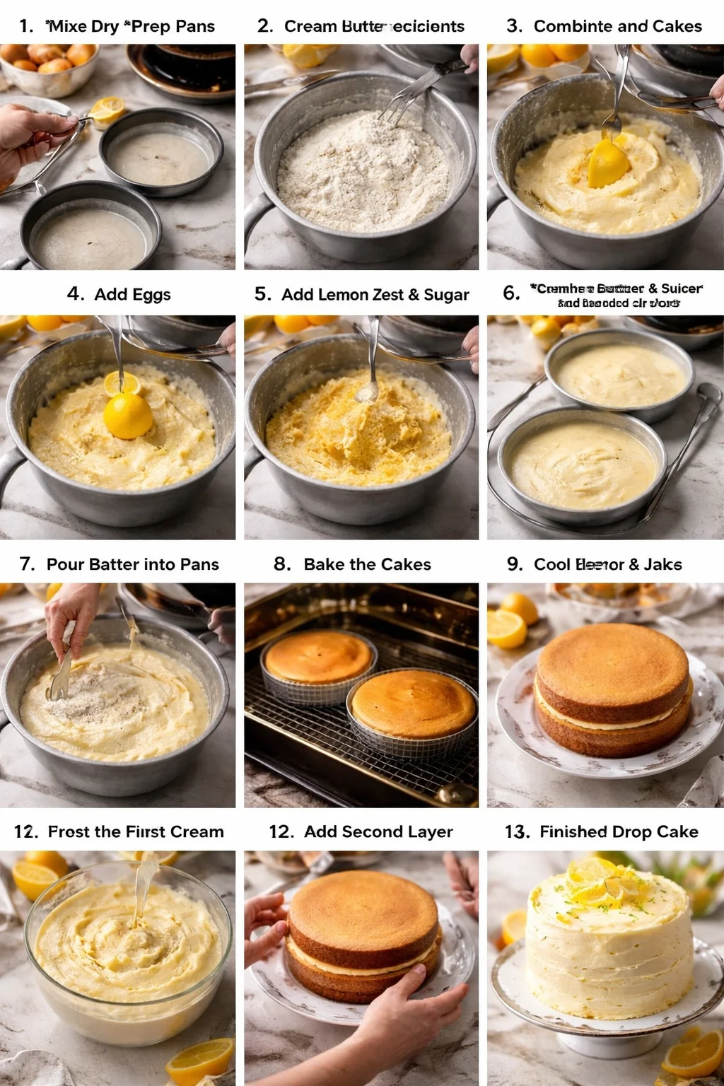 Italian Lemon Drop Cake with Lemon Buttercream Frosting